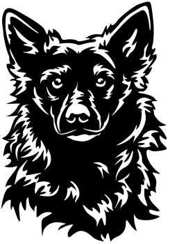 Aufkleber Kroatischer Schäferhund Kopf