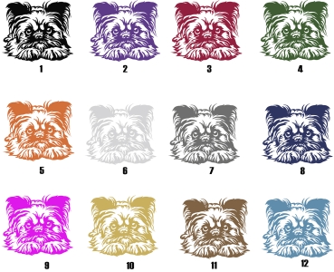 Autoaufkleber "Brüsseler Griffon" Kopf