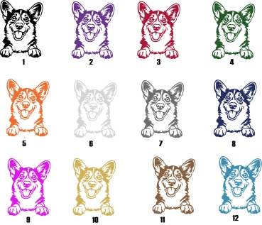 Autoaufkleber "Welsh Corgi" Kopf