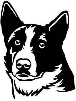 Aufkleber Karelischer Bärenhund Kopf