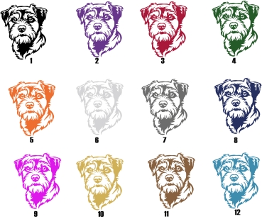 Preview: Autoaufkleber "Border Terrier" Kopf