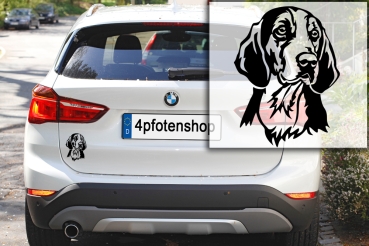Preview: Autoaufkleber "Finnischer Laufhund - Finnenbracke" Kopf