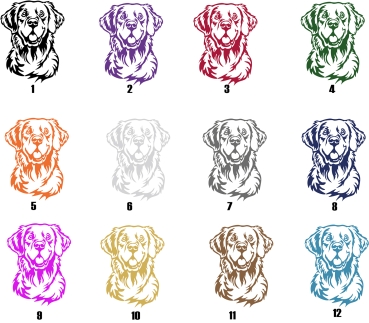 Preview: Autoaufkleber "Golden Retriever" Kopf