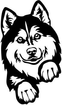 Aufkleber Husky Kopf