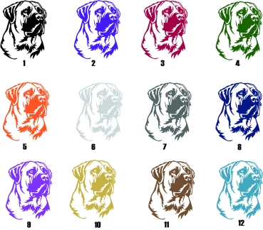 Preview: Autoaufkleber "Boerboel" Kopf