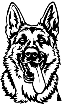 Aufkleber Schäferhund Kopf