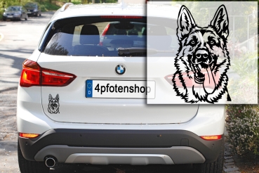 Preview: Autoaufkleber "Deutscher Schäferhund" Kopf