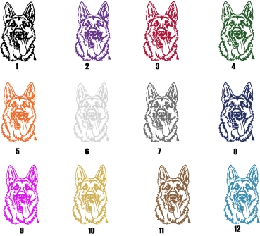 Preview: Autoaufkleber "Deutscher Schäferhund" Kopf