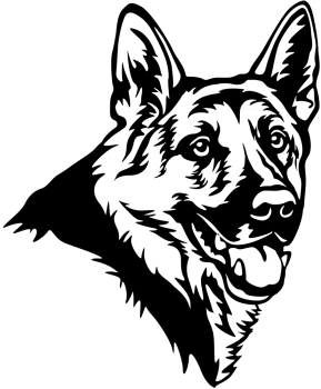 Aufkleber Schäferhund Kopf