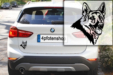 Preview: Autoaufkleber "Deutscher Schäferhund" Kopf