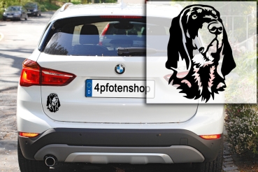 Preview: Autoaufkleber "Black and Tan Coonhound" Kopf
