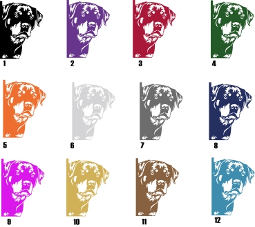 Preview: Autoaufkleber "Rottweiler" Kopf