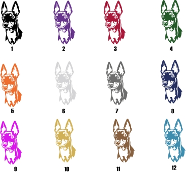 Preview: Autoaufkleber "English Toy Terrier" Kopf