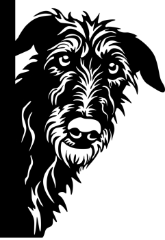 Aufkleber Deerhound Kopf