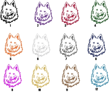 Preview: Autoaufkleber "Dänischer Spitz" Kopf