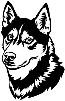Aufkleber Husky Kopf