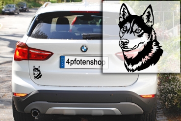 Preview: Autoaufkleber "Siberian Husky" Kopf