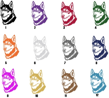 Preview: Autoaufkleber "Siberian Husky" Kopf