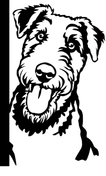 Aufkleber Airedale Terrier Kopf