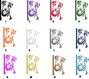 Preview: Autoaufkleber "Airedale Terrier" Kopf