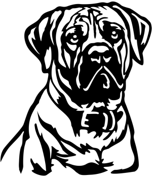 Aufkleber Boerboel Kopf