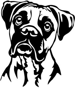 Aufkleber Boxer Kopf