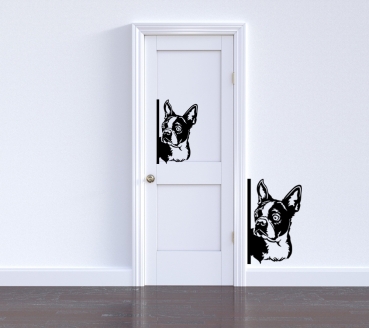 Autoaufkleber "Boston Terrier" Kopf