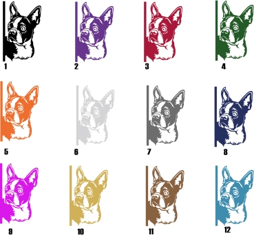 Autoaufkleber "Boston Terrier" Kopf