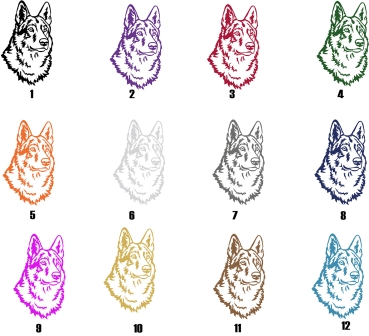 Preview: Autoaufkleber "Tschechischer Wolfhund" Kopf