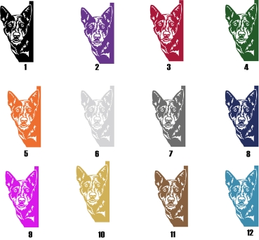 Preview: Autoaufkleber "Australian Cattle Dog" Kopf