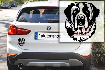 Preview: Autoaufkleber "Bernhardiner" Kopf