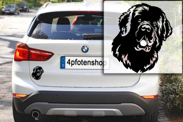 Preview: Autoaufkleber "Neufundländer" Kopf