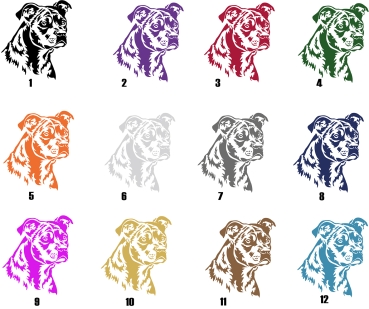 Preview: Autoaufkleber "American Staffordshire Terrier" Kopf