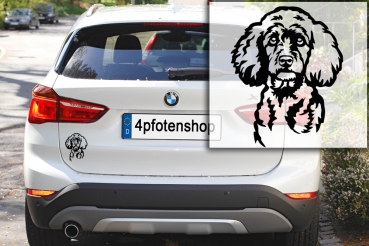 Preview: Autoaufkleber "Pudel (Kleinpudel)" Kopf