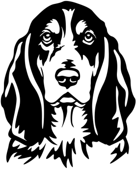 Aufkleber Basset Bleu de Gascoyne Kopf