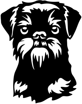 Aufkleber Brüsseler Griffon Kopf