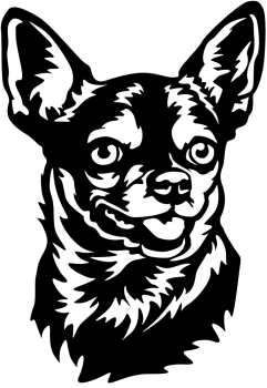 Aufkleber Chihuahua Kopf