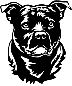 Aufkleber Staffordshire Bullterrier Kopf