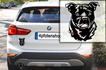 Preview: Autoaufkleber "Staffordshire Bullterrier" Kopf