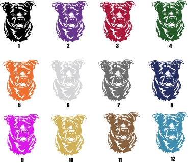 Preview: Autoaufkleber "Staffordshire Bullterrier" Kopf