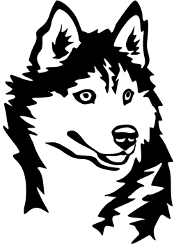 Autoaufkleber "Siberian Husky" Kopf