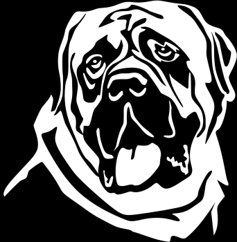 Autoaufkleber "Englischer Mastiff" Kopf