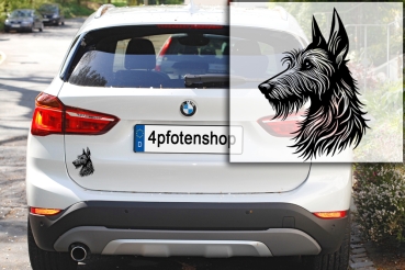 Autoaufkleber "Podenco" (Rauhaar) Kopf