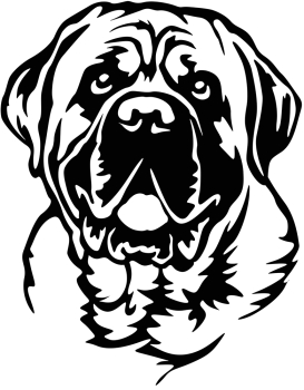 Autoaufkleber "Englischer Mastiff" Kopf