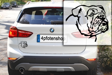 Autoaufkleber "Englische Bulldogge" Kopf