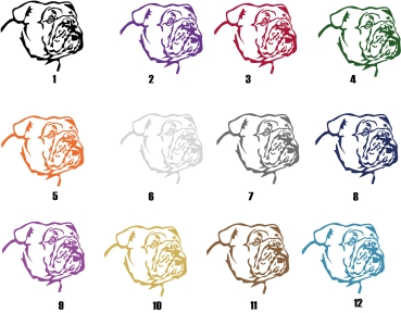 Autoaufkleber "Englische Bulldogge" Kopf