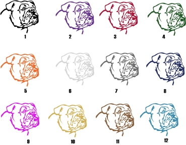 Autoaufkleber "Englische Bulldogge" Kopf