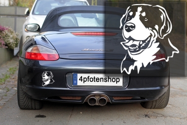 Autoaufkleber "Großer Schweizer Sennenhund" Kopf