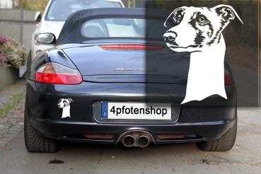 Autoaufkleber "Whippet" Kopf