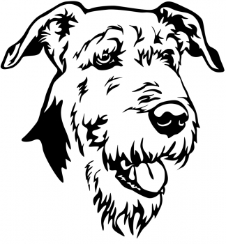 Autoaufkleber "Airedale Terrier" Kopf